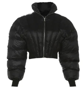 Chaqueta Puffer Corta con Cremallera