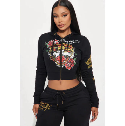 Conjunto de Dos Piezas con Estampado de Cremallera