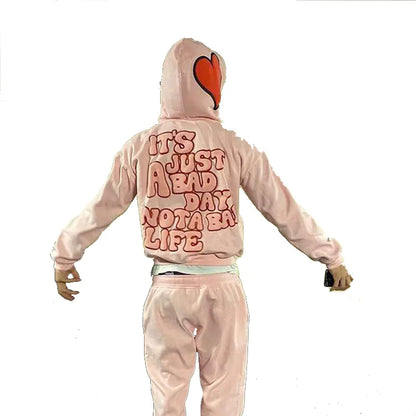 Sudadera Y2K con Estampado de Corazón y Letras