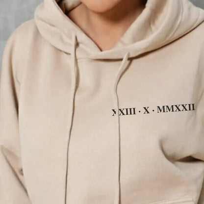 Sudadera con Capucha Estampada con Números Romanos para Mujer
