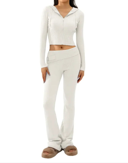Conjunto de Traje con Capucha de Punto
