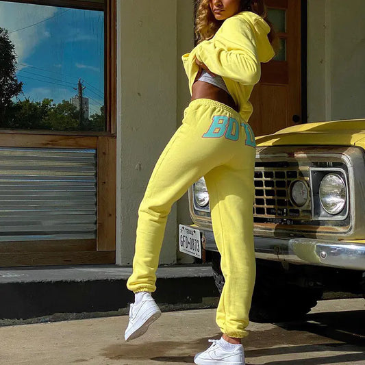Women's Floral Hooded Sweatshirt and Pants Set