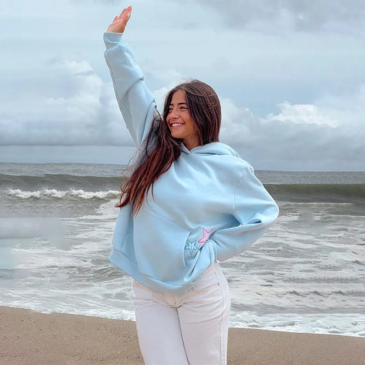 Hoodie Bordada de Estrellas