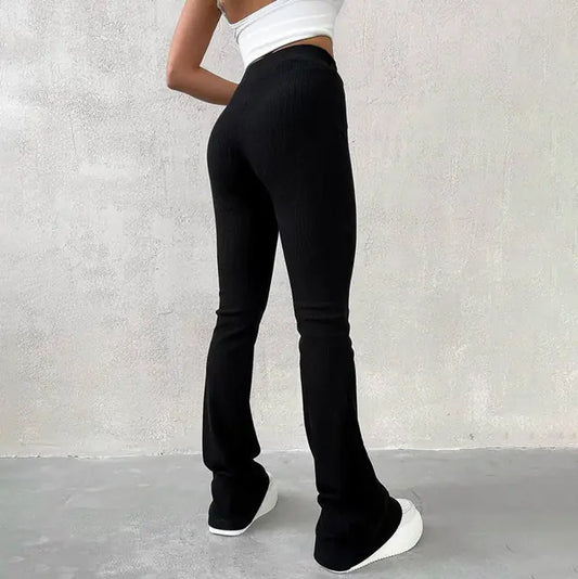 Pantalones Casuales de Cintura Alta para Mujer