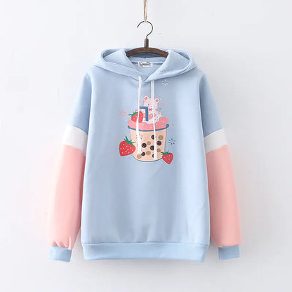 Sudadera con Capucha de Fresa Kawaii