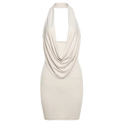 Vestido Ceñido Halter Sin Espalda