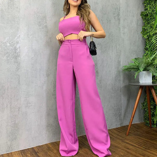 Conjunto Casual de Dos Piezas con Tirantes Ajustables