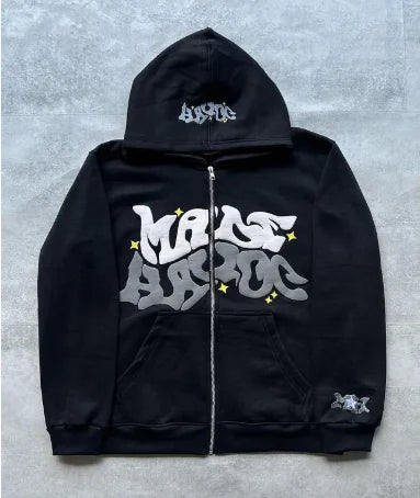 Sudadera con Capucha y Cremallera Estampada