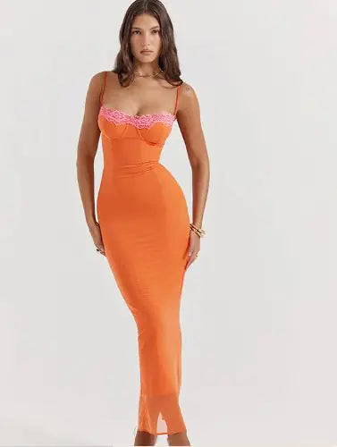 Vestido A-line Naranja