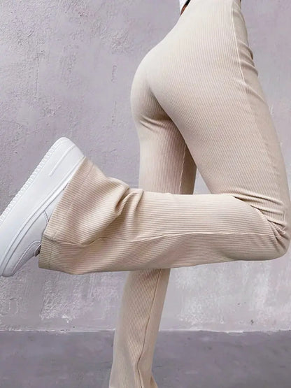 Pantalones Casuales de Cintura Alta para Mujer