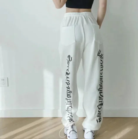 Pantalones Deportivos Bordados con Letras