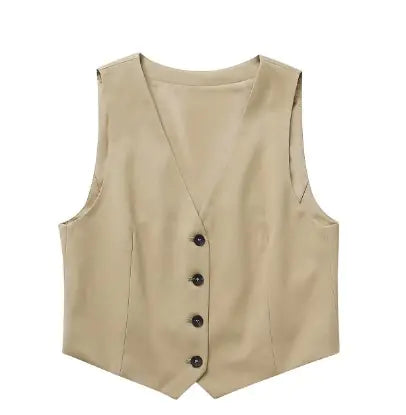 Conjunto de Chaleco Casual y Pantalones Urbanos (Una Pieza)