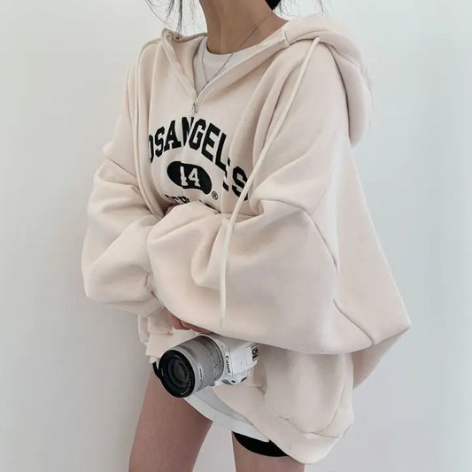 Hooded Padded Fleece Jacket for Women with Zipper