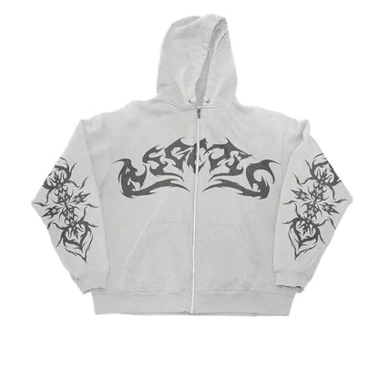 Street Gothic Y2K Printed Hoodie