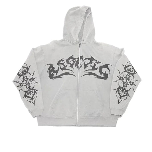Street Gothic Y2K Printed Hoodie