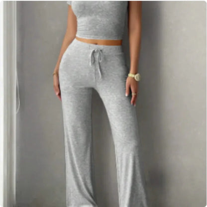 Conjunto de Moda Urbana Casual con Cuello Redondo