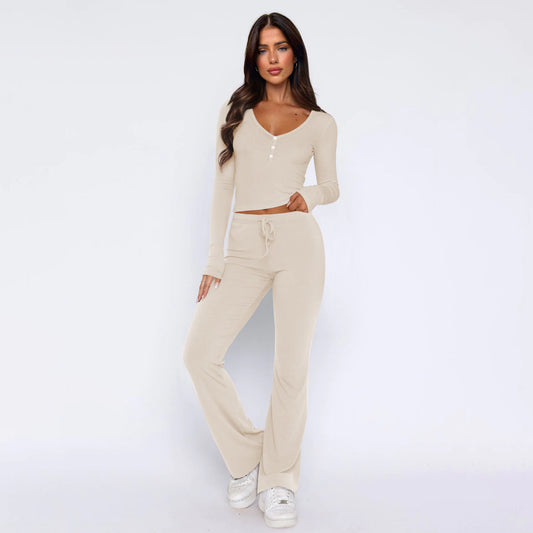 Conjunto de Top de Manga Larga y Pantalones