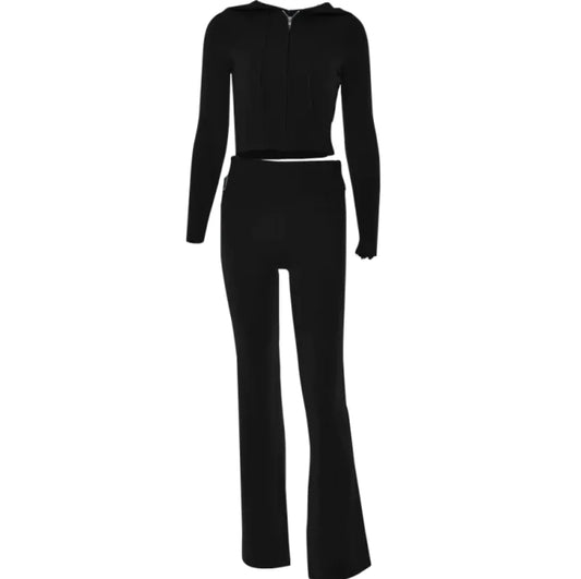 Conjunto de Dos Piezas con Capucha de Punto