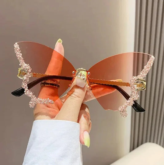 Gafas de Sol de Mariposa con Pedrería