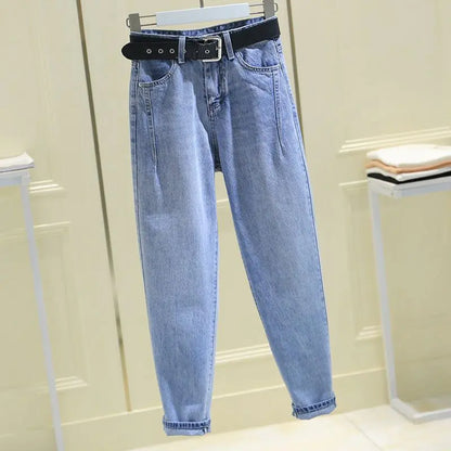Pantalones Harem Sueltos de Talle Alto y Ajuste Delgado para Mujer