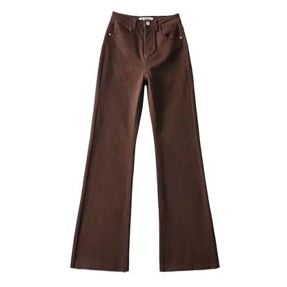 Pantalones Vaqueros Acampanados de Cintura Alta para Mujer