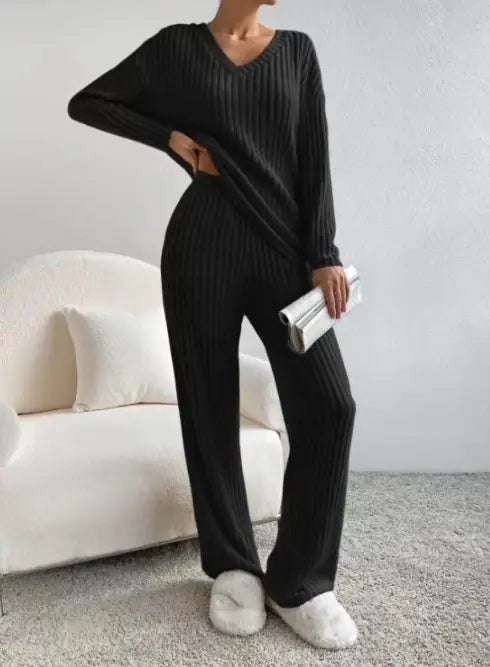 Conjunto Lounge Otoño de Punto Acanalado