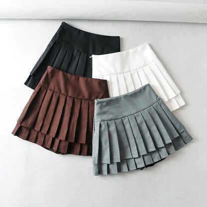 Falda Plisada Doble para Estilo de Moda