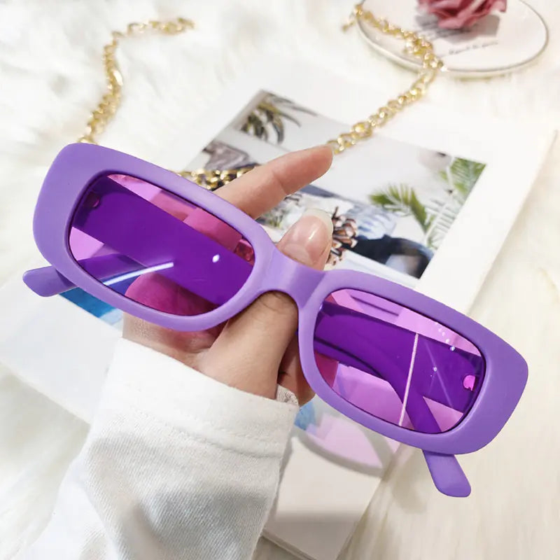 Y2K Small Rectangular Candy Tone Sunglasses for All