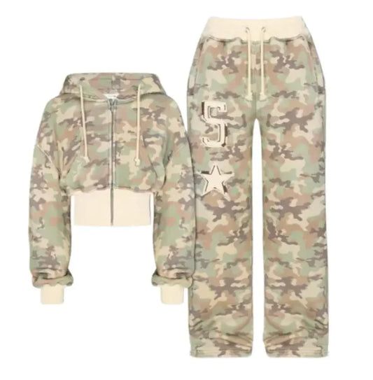 Women's Camo Cardigan & Pants Set