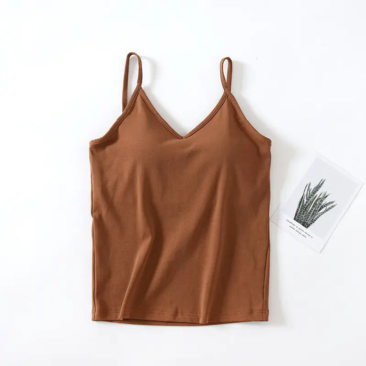 Camiseta de Tirantes con Almohadillas – Algodón