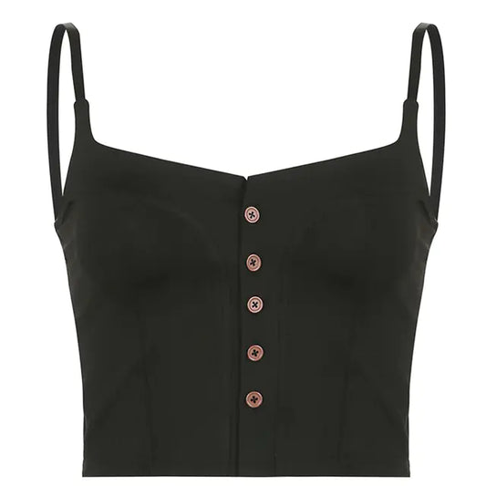 Top Mini Chaleco con Tirantes Espagueti Vintage Y2K