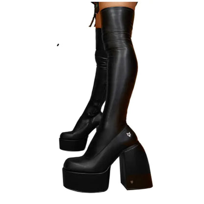 Botas Altas y Bajas con Plataforma y Tacón Alto
