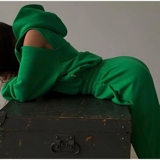Conjunto de Sudadera con Capucha y Pantalones Deportivos Casuales