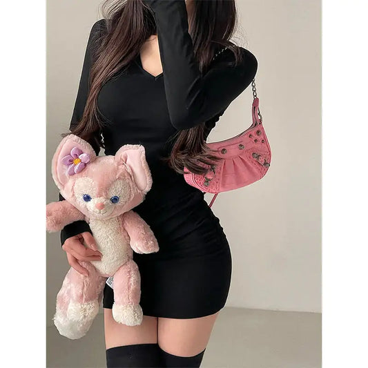 Vestido Maxi de Manga Larga con Capucha