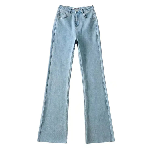 Pantalones Vaqueros Acampanados de Cintura Alta para Mujer