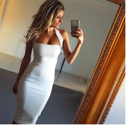 Vestido con Cuello Halter