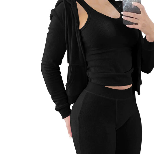 Conjunto de Chaleco con Capucha en Otoño Invierno