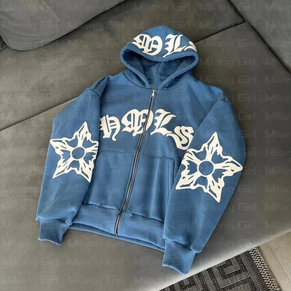 Chaqueta Vintage Hip Hop Y2K para Mujer - Sudadera con Capucha Casual