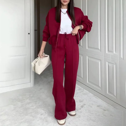 Conjunto de Suéter y Pantalones con Cremallera