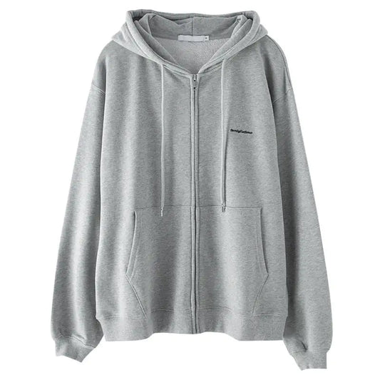 Suéter Cárdigan con Capucha Gris