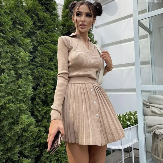 Conjunto Falda Plisada Dos Piezas