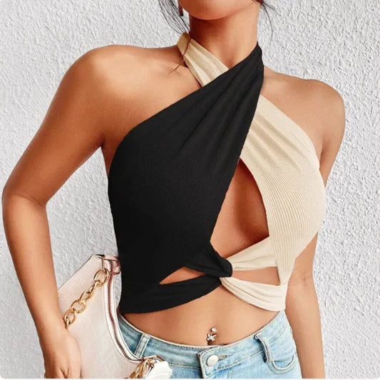 Top Crop Color Block