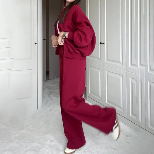 Conjunto de Suéter y Pantalones con Cremallera