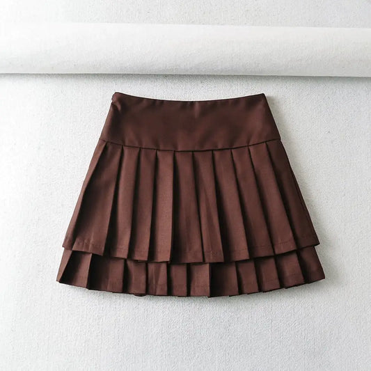Falda Plisada Doble para Estilo de Moda