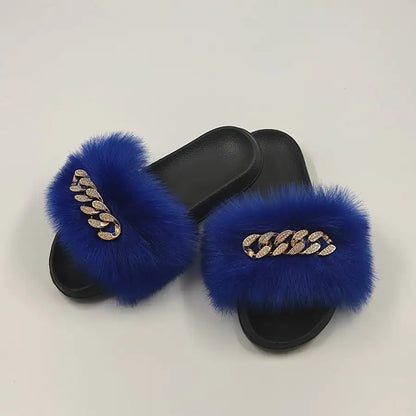 Chanclas con Plumas y Cadena