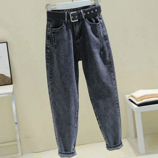 Pantalones Harem Sueltos de Talle Alto y Ajuste Delgado para Mujer