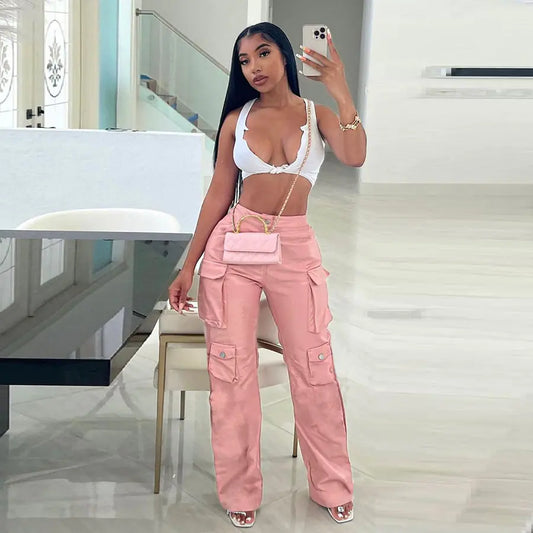 Pantalones Casuales de Alta Cintura para Mujer