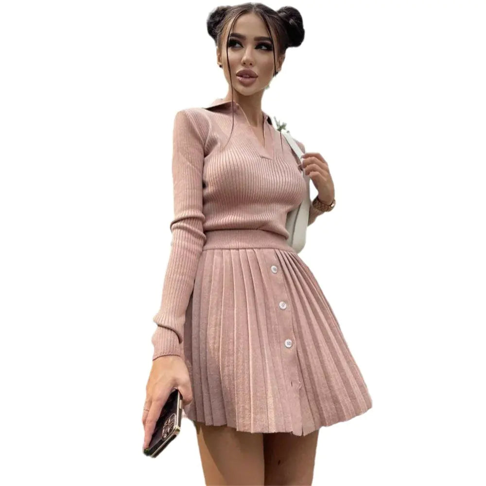 Conjunto Falda Plisada Dos Piezas