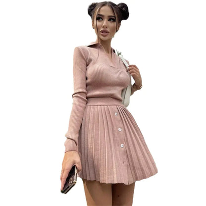 Conjunto Falda Plisada Dos Piezas
