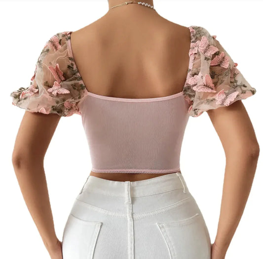 Top con Detalles de Malla